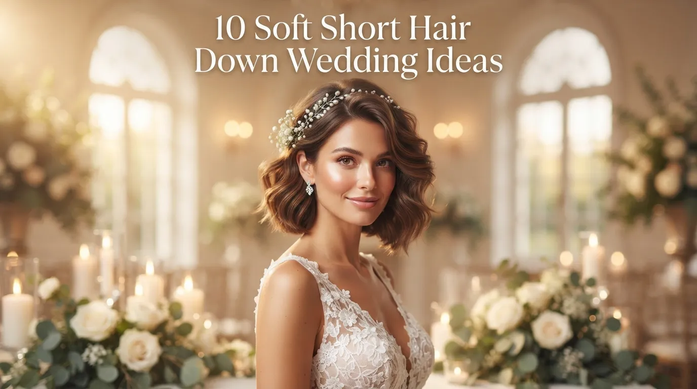 10 Soft Short Hair Down Wedding Ideas