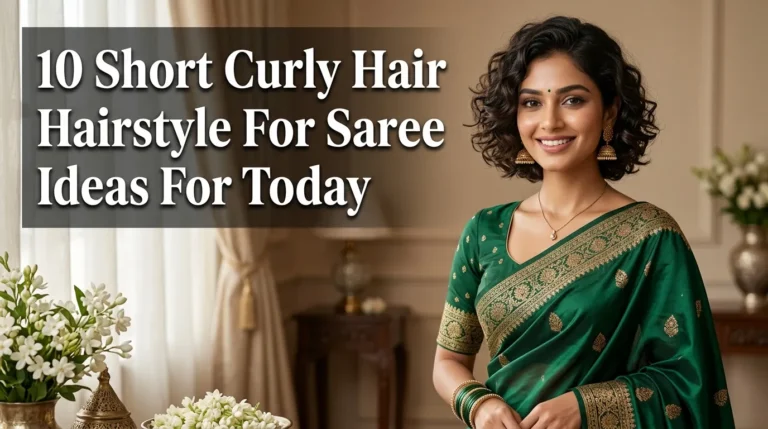10 Short Curly Hair Hairstyle For Saree Ideas For Today