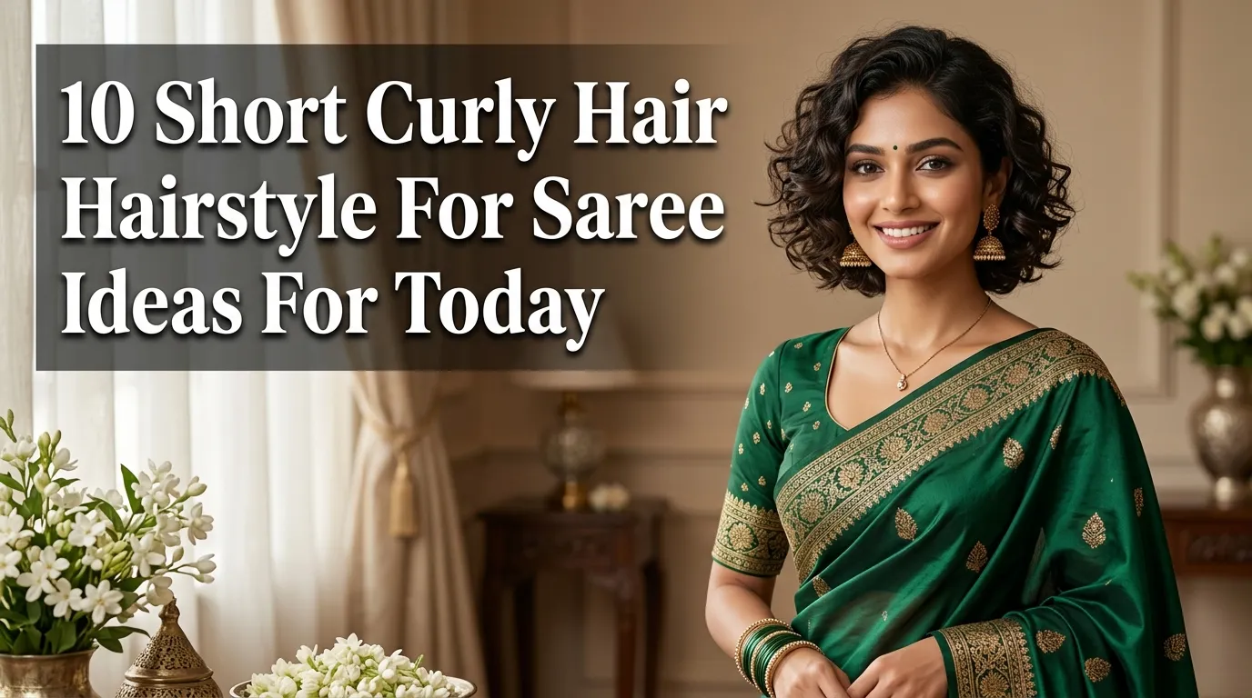 10 Short Curly Hair Hairstyle For Saree Ideas For Today