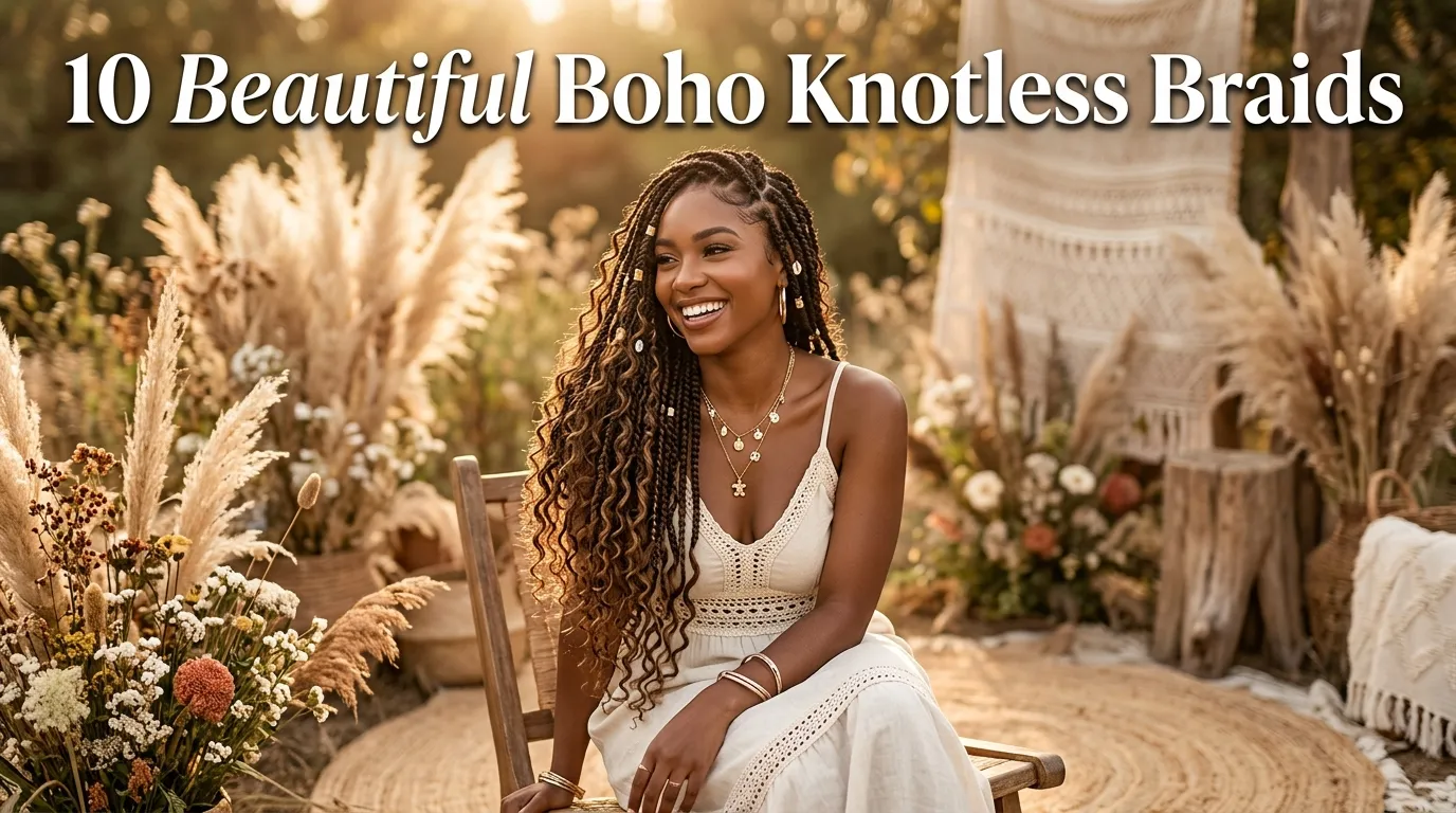 10 Beautiful Boho Knotless Braids