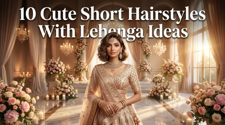 10 Cute Short Hairstyles With Lehenga Ideas